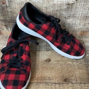 Cole Haan Grandpro Tennis Shoes, Buffalo Plaid, Sz 8.5